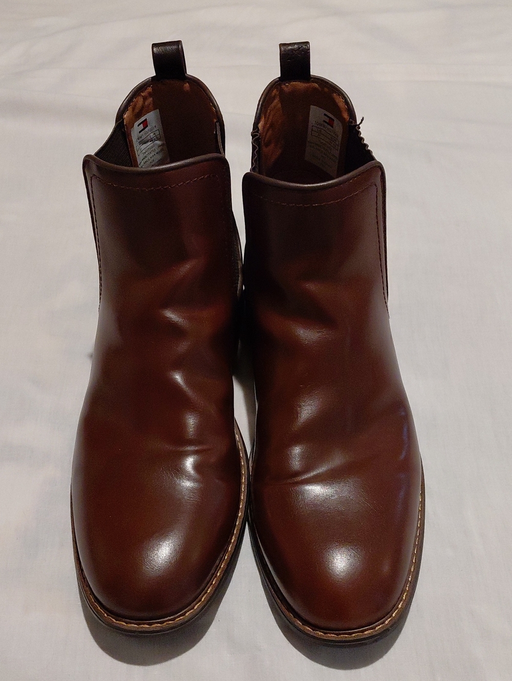Tommy Hilfiger Men's Brown Faux Leather Chelsea Boots - Dark Brown.